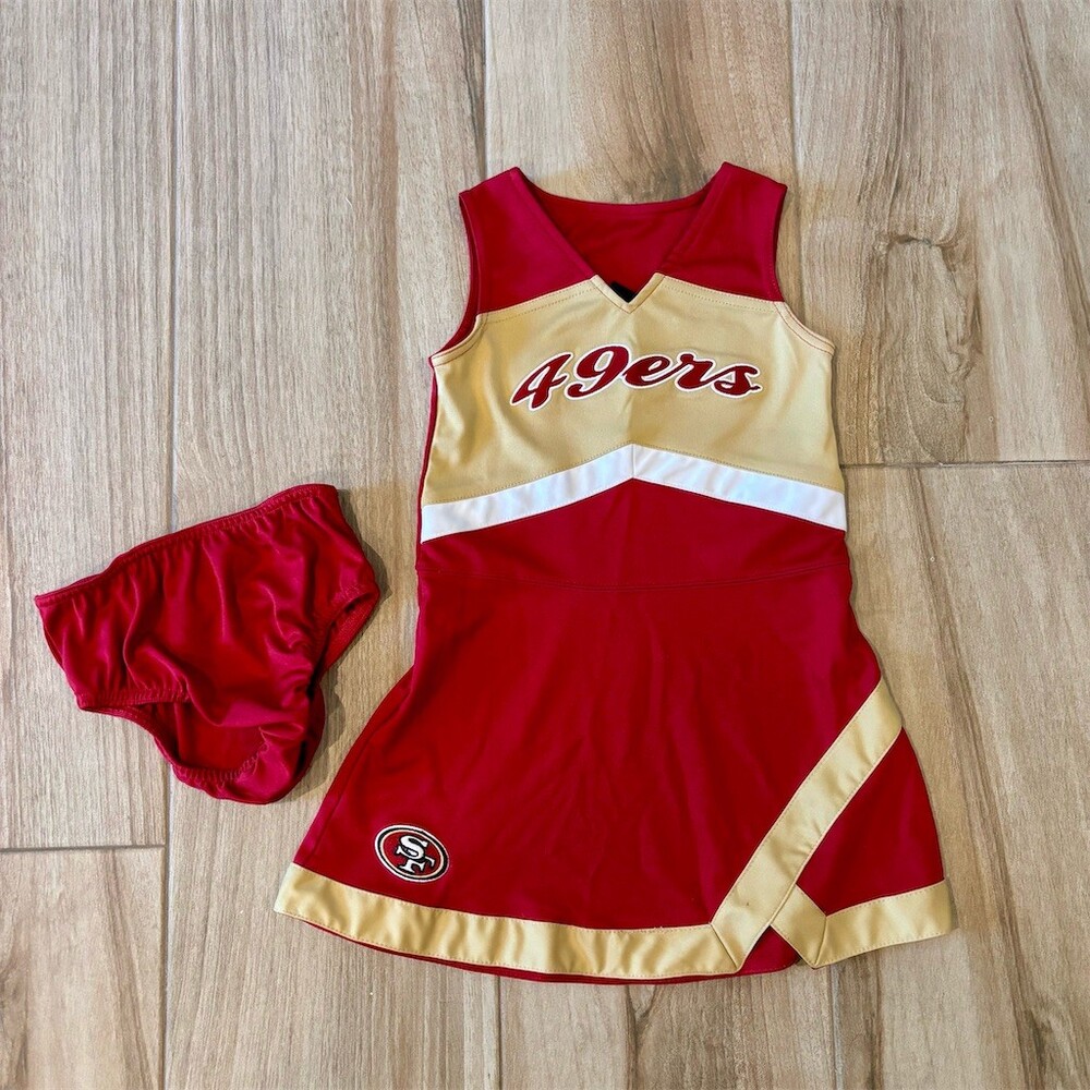 Outerstuff San Francisco 49ers Cheerleader Dress Outfit Set Girls M Red